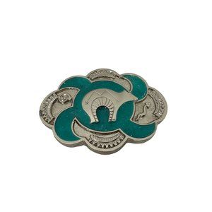 Vintage 1992 Native American Bear Snake Design Belt Buckle By C&J INC NWOT